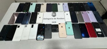 Polícia Civil recuperou 45 telefones celulares que haviam sido roubados em diferentes bairros de Maceió. Ascom