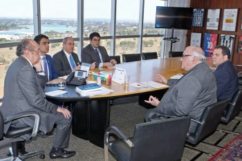 Presidente do TRE, prefeitos e deputados alagoanos em encontro do Gilmar Mendes (Fotos: Roberto Jayme/Ascom/TSE)