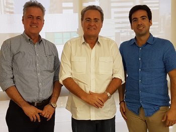 Joaquim e Yvan Beltrão estiveram com o senador Renan nesta segunda, 23
