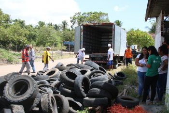 Atividade de recolhimento de pneus teve início em março de 2017 após uma ação da Secretaria de Estado do Meio Ambiente e Recursos Hídricos