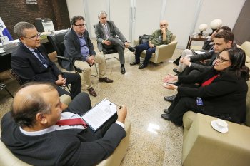 Reunião com a Braskem ocorreu na tarde desta segunda (13), na Presidência do TJAL. Foto: Caio Loureiro