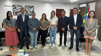 Samya Suruagy recebeu as deputadas Cibele Moura, presidente da CCJR, Fátima Canuto e Alexandre Aires. Iara Malta / Ascom PGE