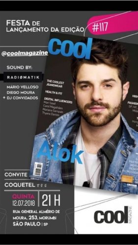 DJ Ilka Oliver  é um dos destaques da revista de luxo Cool Magazine, que promove festa de lançamento de sua edição 117 em São Paulo e traz DJ Alok na capa
