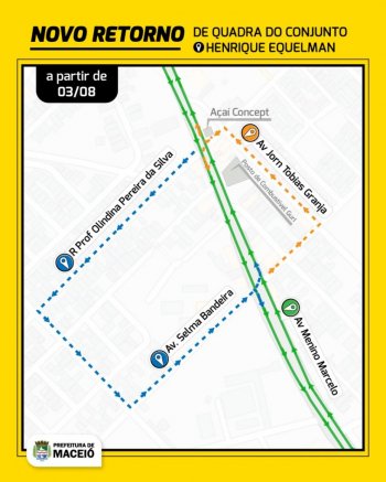 Intervenção visa melhorar o fluxo de veículos na Avenida Menino Marcelo. Mudança tem início na próxima segunda