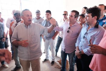 Biu de Lira visita obras da estação de tratamento que levará água para o Sertão  