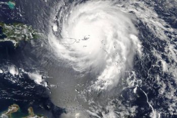 Furacão Irma sobre o Caribe, o mais forte registrado no Oceano Atlântico Divulgação/Nasa