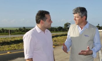 Ministro dos Transportes, Portos e Aviação Civil, Valter Casemiro e governador Renan Filho nas obras de duplicação da BR-101