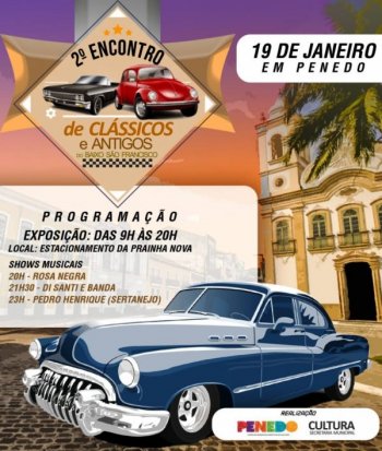 2º encontro de automóveis clássicos e antigos será realizado em Penedo nesse sábado (19)