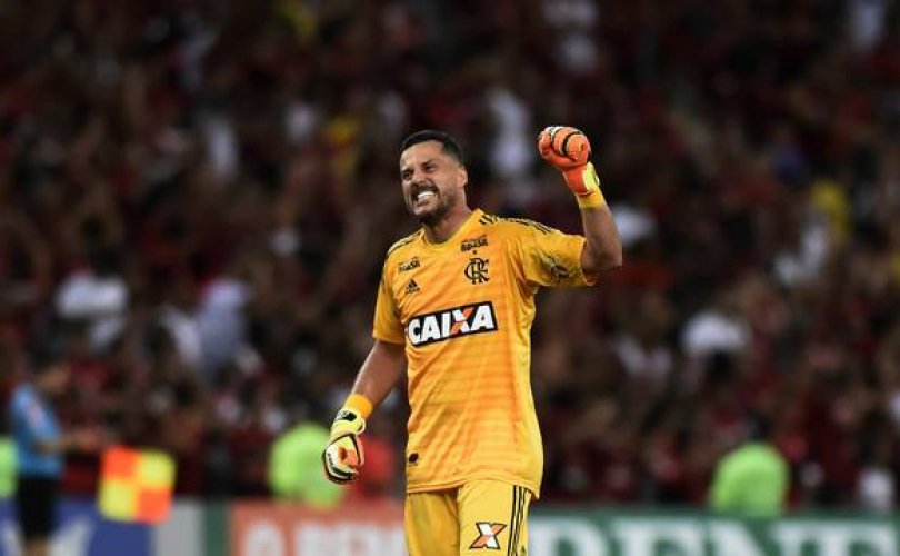 Comemoração Julio Cesar Flamengo x América-MG - Campeonato Brasileiro 2018 (Foto: André Durão/GloboEsporte.com)