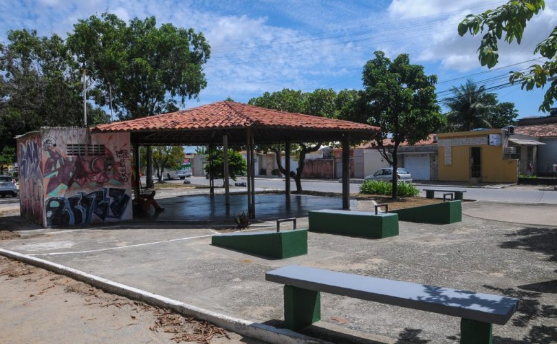 Praça Nossa Senhora de Fátima, no Feitosa, receberá projeto de Estações de Treino Funcional. Foto: Marco Antônio/Secom Maceió