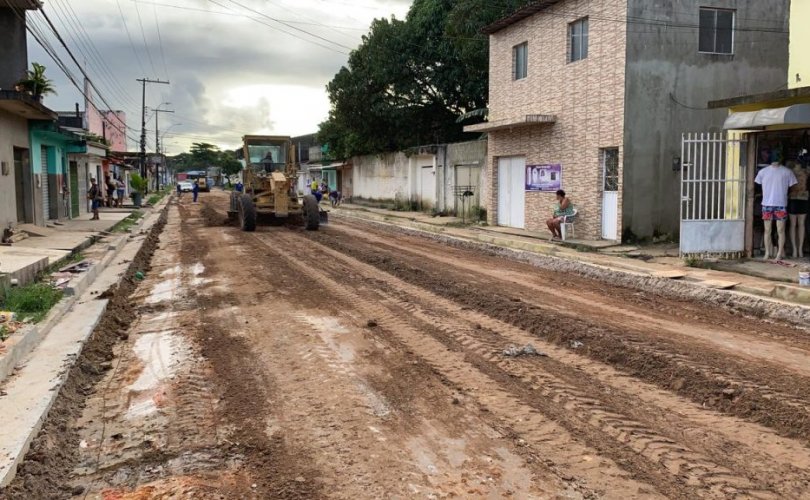  Rua São José preparada para pavimentação. Foto: Seminfra/Divulgação