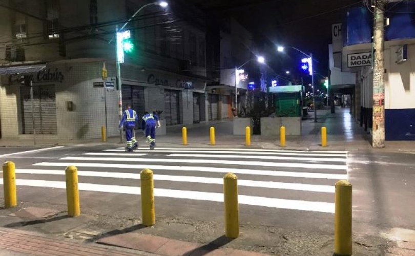 Programa Nova Maceió requalifica sinalização da Rua Cicinato Pinto. Foto: SMTT