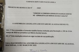 Deputado Inácio Loiola vai homenagear jornalista Márcio Canuto com Comenda Audálio Dantas