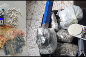 PM apreende quase dez quilos de drogas durante ações em Marechal e Barra de São Miguel
