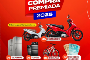 Campanha Compra Premida 2025 vai sortear cinco motos para clientes em Campo Alegre