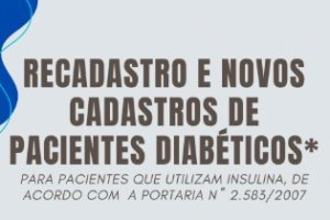 Recadastramento de pacientes diabéticos continua nesta segunda (4), em Palmeira