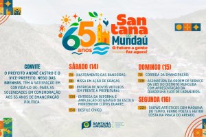Prefeitura de Santana do Mundaú anuncia programação em comemoração aos 65 anos de emancipação