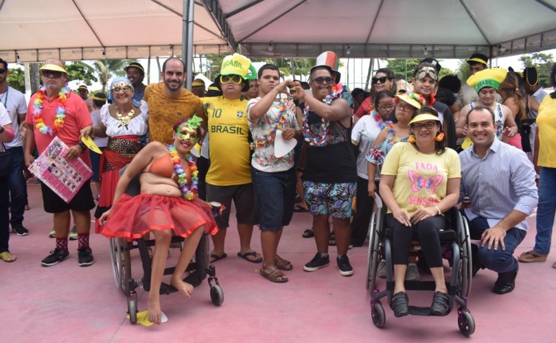 Folia tomou conta da primeira edição do Praia Acessível de 2020. Bárbara Pacheco/Ascom Semtel