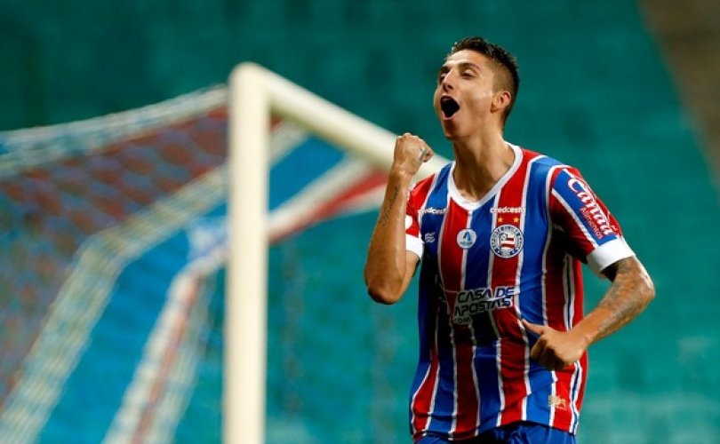 Índio Ramírez comemora gol do Bahia diante do Corinthians (Foto: Felipe Oliveira/EC Bahia)