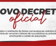Decreto municipal de Penedo suspende festas públicas e privadas durante o período do Carnaval