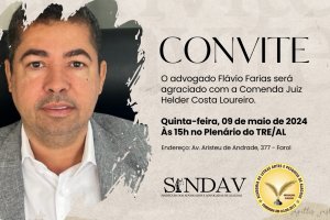 Diretor do SINDAV, Flávio Farias, receberá comenda Juiz Helder Costa Loureiro nesta quinta (9)