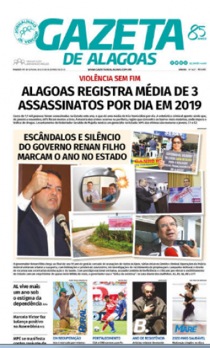 Manchete desta terça, na Gazeta de Alagoas