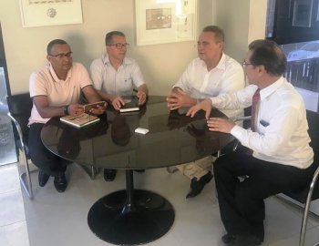 Renan recebeu dirigentes da Fetag nesta quarta em Maceió junto com o presidente da Emater, Elizeu Rego