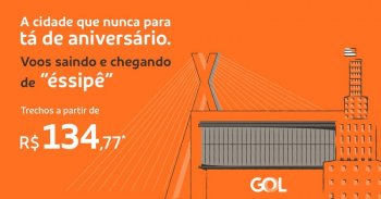 Ofertas em voos nacionais partindo da capital paulista, que completa 468 anos nesta terça-feira (25)