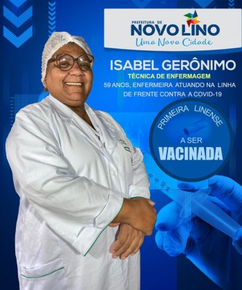 Técnica Isabel Gerônimo foi a primeira linense vacinada