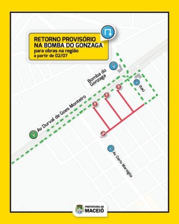 Ruas do contorno de quadra da Bomba do Gonzaga serão bloqueadas temporariamente pela Seminfra. Mudanças valem a partir desta quinta-feira (02)