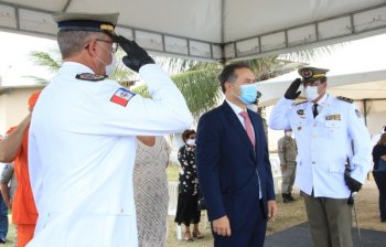 Governador Renan Filho participou, nesta manhã, da troca de comando entre o antigo comandante-geral, coronel Marcos Sampaio Lima, e o coronel Bittencourt