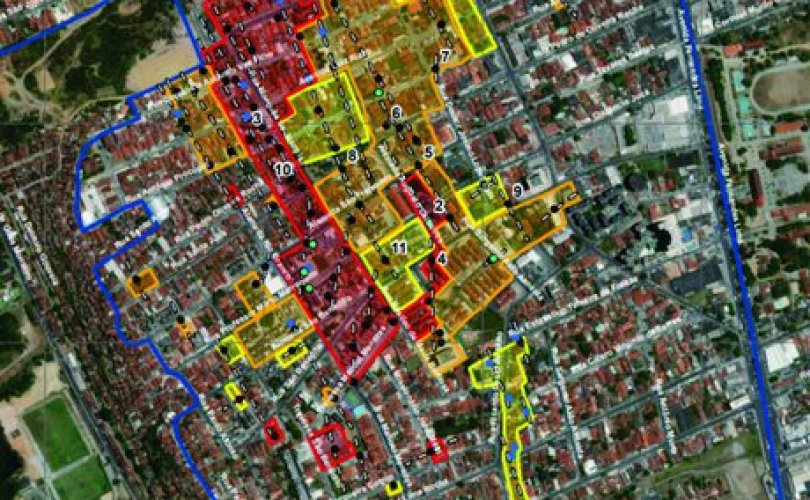 Novo mapa com as áreas estudadas no bairro