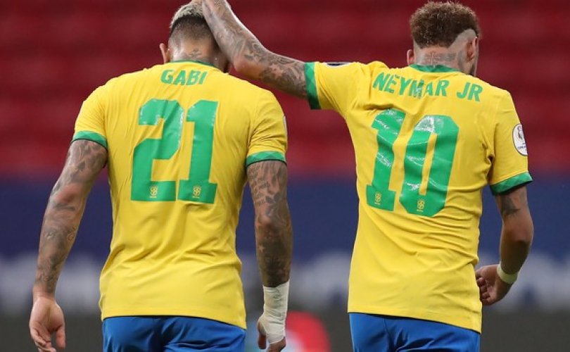 Neymar e Gabigol marcaram para o Brasil (Foto: Getty Images) 